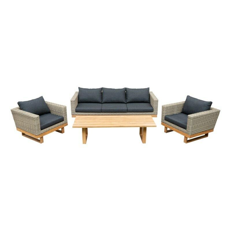 Mondial Living Loungeset Whistler - Grijs 4-Delig Teak