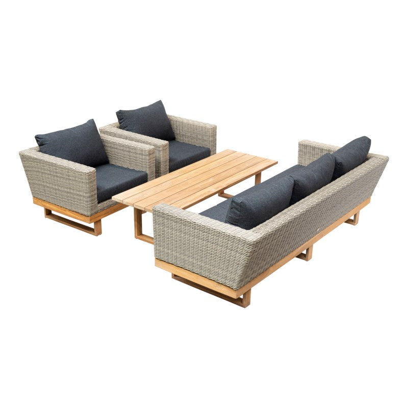 Mondial Living Loungeset Whistler - Grijs 4-Delig Teak