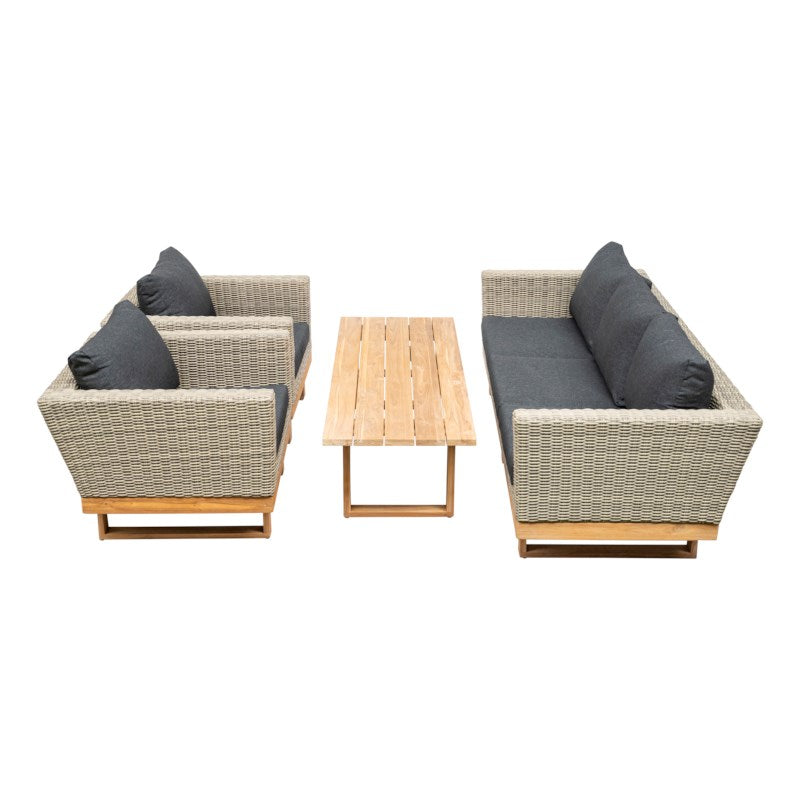 Mondial Living Loungeset Whistler - Grijs 4-Delig Teak